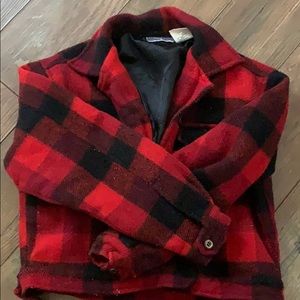 Cropped plaid vintage coat